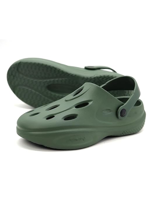 Green slippers for men