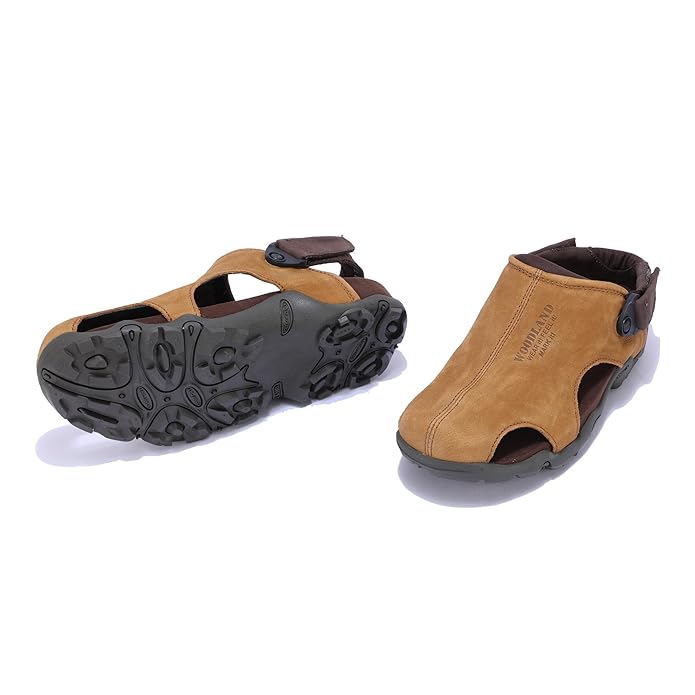 Men Khaki Closed Toe Sandals