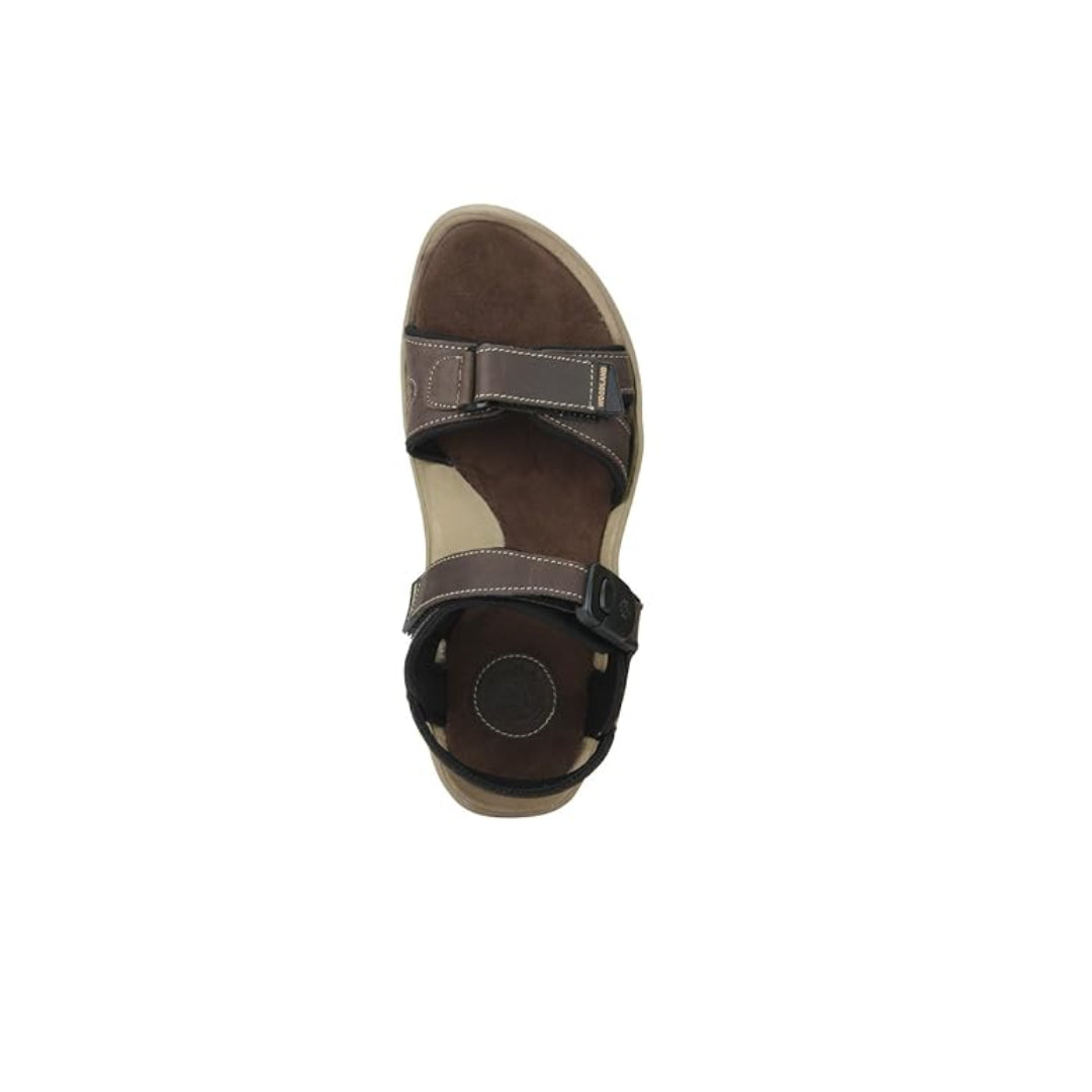Men Khaki And Brown Closed Toe Sandals