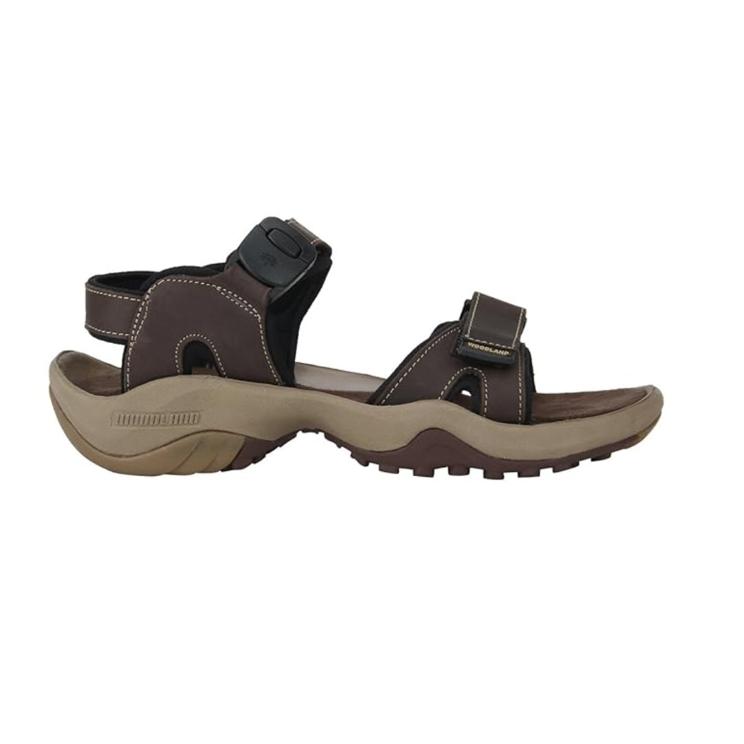 Men Khaki And Brown Closed Toe Sandals