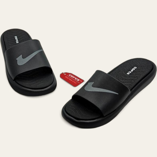 Black slippers for men