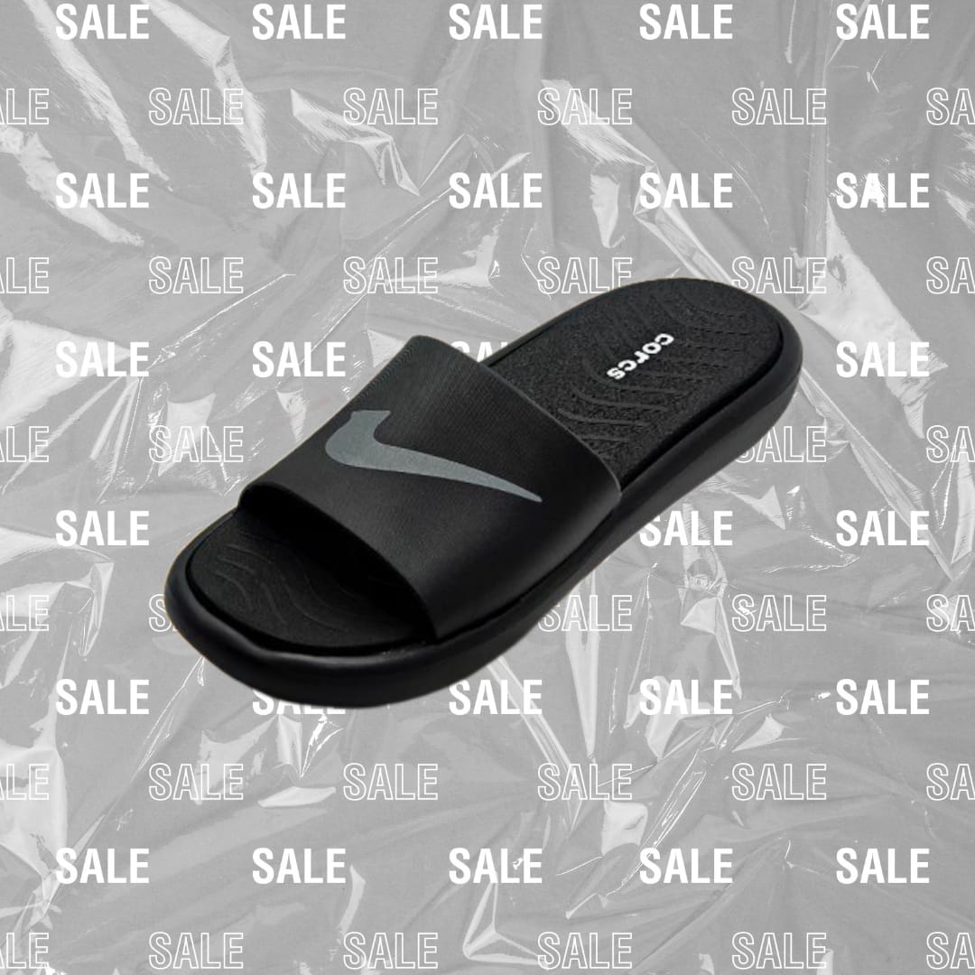 Black slippers for men
