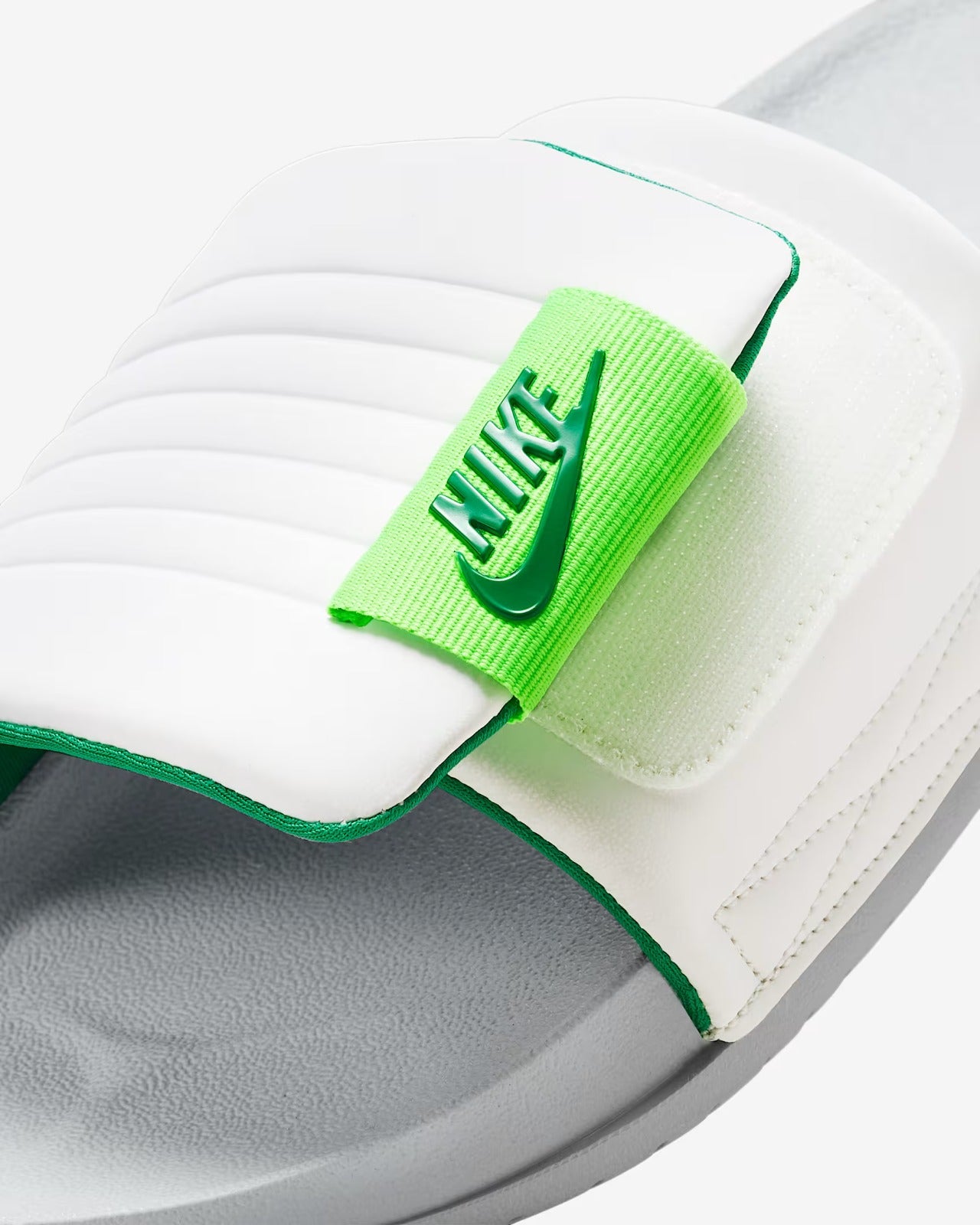 White And Oliv Green Offcourt Adjust Sliper For Men