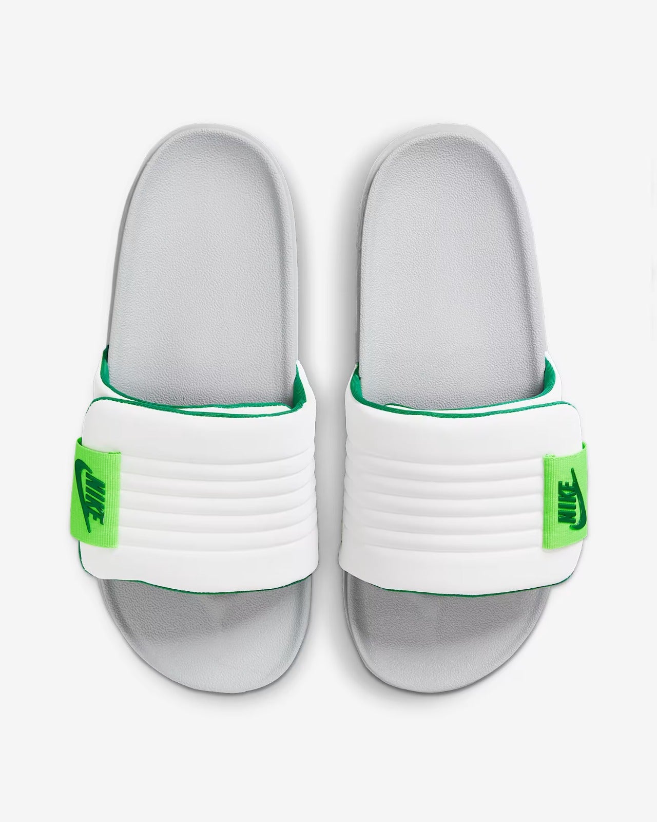 White And Oliv Green Offcourt Adjust Sliper For Men